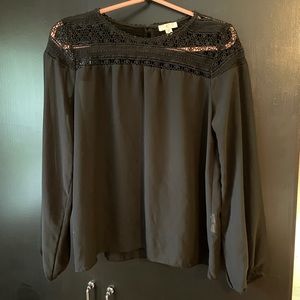 Black Semi Sheer Top